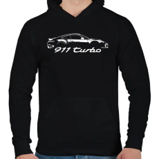 PRINTFASHION Porsche 911 turbo - Férfi kapucnis pulóver - Fekete
