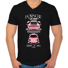 PRINTFASHION PORSCHE 911 TURBO S - Férfi V-nyakú póló - Fekete