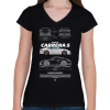 PRINTFASHION Porsche Carrera S - Női V-nyakú póló - Fekete