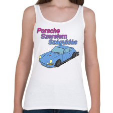 PRINTFASHION Porsche Szerelem Száguldás      | Babakék Edition - Női atléta - Fehér női trikó