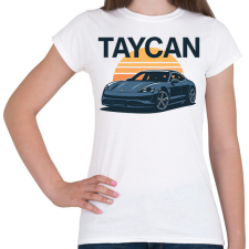 PRINTFASHION Porsche Taycan - Női póló - Fehér női póló
