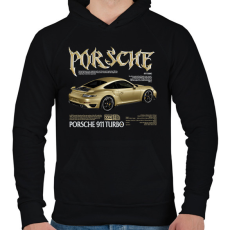 PRINTFASHION porsche turbo gold - Férfi kapucnis pulóver - Fekete