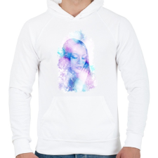 PRINTFASHION portré - Férfi kapucnis pulóver - Fehér férfi pulóver, kardigán