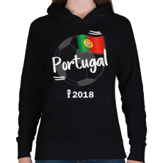 PRINTFASHION Portugália - Női kapucnis pulóver - Fekete