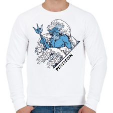 PRINTFASHION Poseidon - Görög tenger isten - Férfi pulóver - Fehér férfi pulóver, kardigán