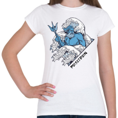 PRINTFASHION Poseidon - Görög tenger isten - Női póló - Fehér