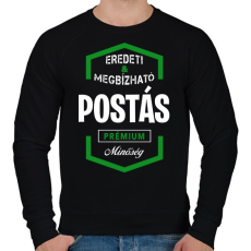 PRINTFASHION Postás prémium minőség - Férfi pulóver - Fekete