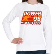 PRINTFASHION Power 95 - Női pulóver - Fehér női pulóver, kardigán