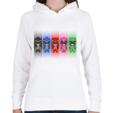 PRINTFASHION Power Rangers - Női kapucnis pulóver - Fehér
