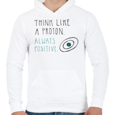 PRINTFASHION Pozitív gondolkodás - Férfi kapucnis pulóver - Fehér férfi pulóver, kardigán