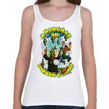 PRINTFASHION Pozitív HORGÁSZ - Női atléta - Fehér női trikó