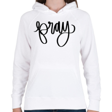 PRINTFASHION Pray - Női kapucnis pulóver - Fehér