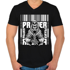 PRINTFASHION Prayer - Férfi V-nyakú póló - Fekete
