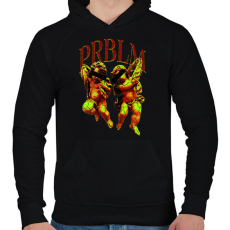 PRINTFASHION PRBLM - Férfi kapucnis pulóver - Fekete