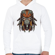 PRINTFASHION Predator - Férfi kapucnis pulóver - Fehér