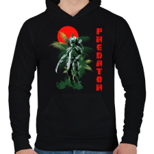 PRINTFASHION predator - Férfi kapucnis pulóver - Fekete férfi pulóver, kardigán
