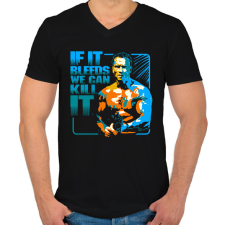 PRINTFASHION Predator - Ha vérzik, akkor elpusztítható - Férfi V-nyakú póló - Fekete férfi póló