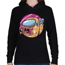 PRINTFASHION Predator impostor - Női kapucnis pulóver - Fekete női pulóver, kardigán