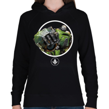 PRINTFASHION Predecessor - Crunch - Női kapucnis pulóver - Fekete női pulóver, kardigán