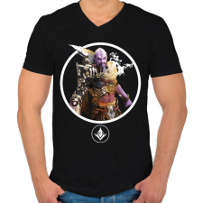 PRINTFASHION Predecessor - Fengmao - Férfi V-nyakú póló - Fekete férfi póló