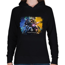 PRINTFASHION Predecessor game  - Női kapucnis pulóver - Fekete női pulóver, kardigán