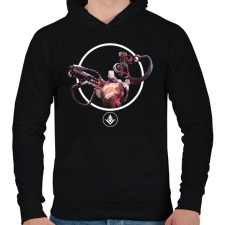 PRINTFASHION Predecessor - Grim.exe - Férfi kapucnis pulóver - Fekete férfi pulóver, kardigán