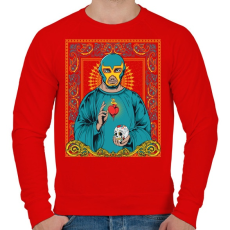 PRINTFASHION Prédikátor - Férfi pulóver - Piros