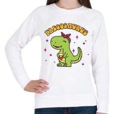 PRINTFASHION Pregosaurus - Női pulóver - Fehér női pulóver, kardigán