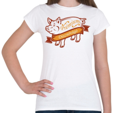 PRINTFASHION Prémium disznóvágás - Női póló - Fehér női póló