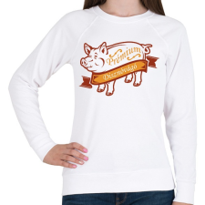 PRINTFASHION Prémium disznóvágás - Női pulóver - Fehér női pulóver, kardigán