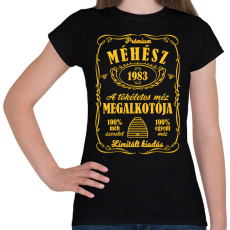 PRINTFASHION Prémium méhész - Évszámmal - Női póló - Fekete