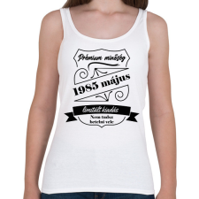 PRINTFASHION Prémium minőség - Évvel, hónappal - Női atléta - Fehér női trikó