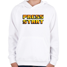 PRINTFASHION Press Start - Gyerek kapucnis pulóver - Fehér