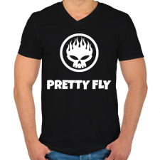 PRINTFASHION PRETTY FLY - Férfi V-nyakú póló - Fekete férfi póló