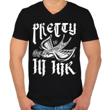 PRINTFASHION Pretty in ink - Férfi V-nyakú póló - Fekete férfi póló