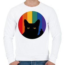 PRINTFASHION Pride cat - Férfi pulóver - Fehér