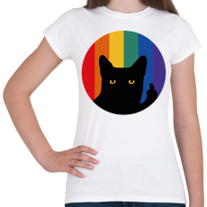 PRINTFASHION Pride cat - Női póló - Fehér