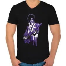 PRINTFASHION Prince - Férfi V-nyakú póló - Fekete férfi póló