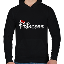 PRINTFASHION Princess fehér felirat - Férfi kapucnis pulóver - Fekete férfi pulóver, kardigán