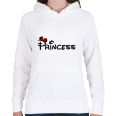 PRINTFASHION Princess fekete felirat - Női kapucnis pulóver - Fehér