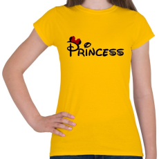PRINTFASHION Princess fekete felirat - Női póló - Sárga