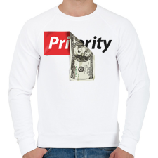 PRINTFASHION Priority - Férfi pulóver - Fehér férfi pulóver, kardigán