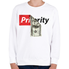 PRINTFASHION Priority - Gyerek pulóver - Fehér gyerek pulóver, kardigán