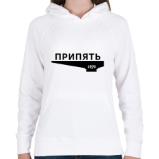 PRINTFASHION Pripjaty - Női kapucnis pulóver - Fehér