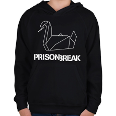 PRINTFASHION prison break fehér - Gyerek kapucnis pulóver - Fekete