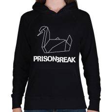 PRINTFASHION prison break fehér - Női kapucnis pulóver - Fekete