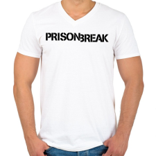 PRINTFASHION PrisonBreak - Férfi V-nyakú póló - Fehér férfi póló