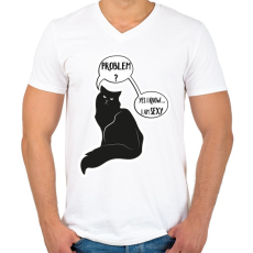 PRINTFASHION problem? - Férfi V-nyakú póló - Fehér