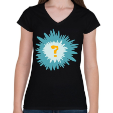 PRINTFASHION Problem? - Női V-nyakú póló - Fekete női póló