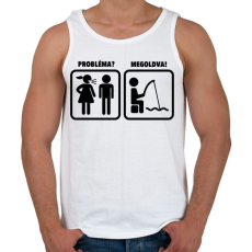 PRINTFASHION Probléma? Megoldva! Horgászat - Férfi atléta - Fehér
